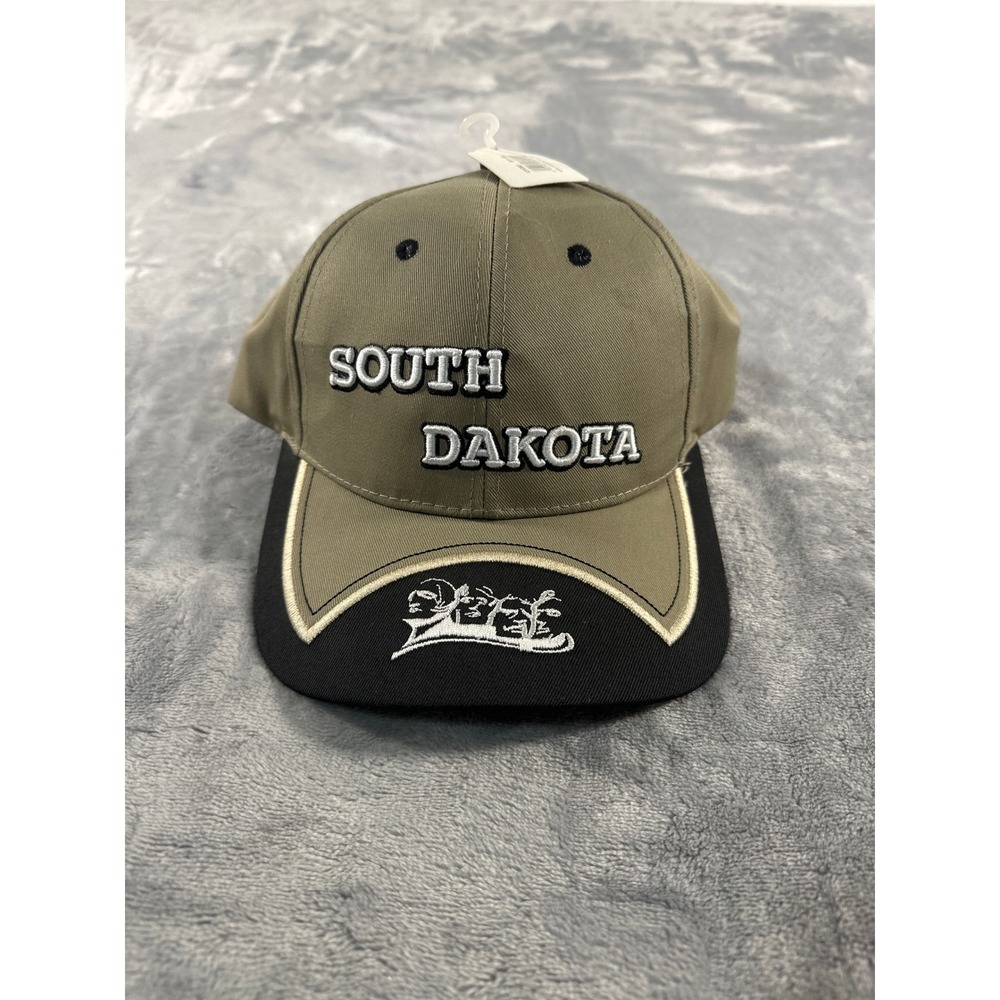 South Dakota Mount Rushmore National Memorial Hat Olive Green Black Souvenir Cap